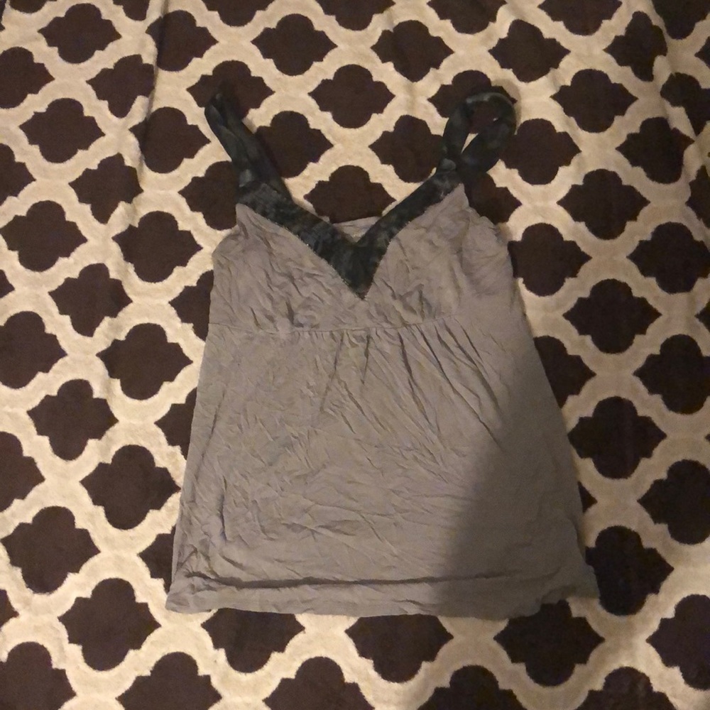 Gray and black tank top